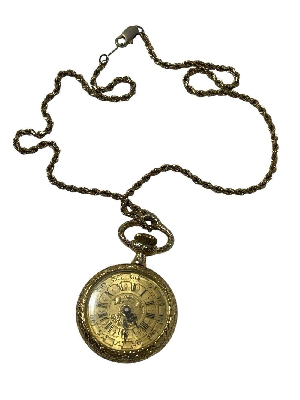 VINTAGE GOLD TONE SHEFFIELD ALARM SWISS POCKET WATCH NOT WORKING